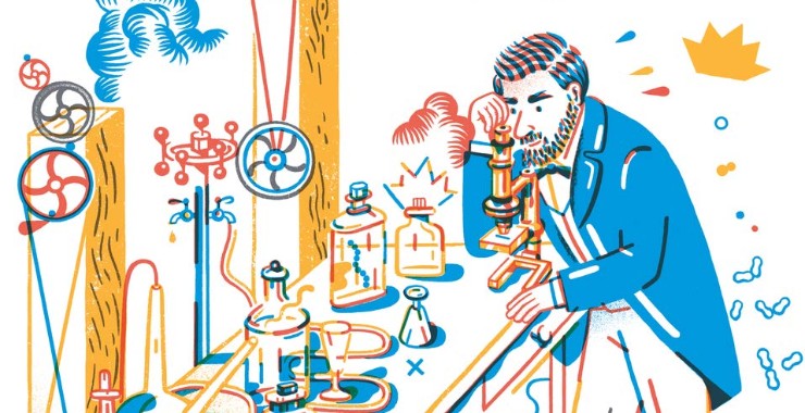 Couverture de l'album "Louis Pasteur : enquêtes pour la science" de Florence Pinaud (édition Palais de la Découverte)